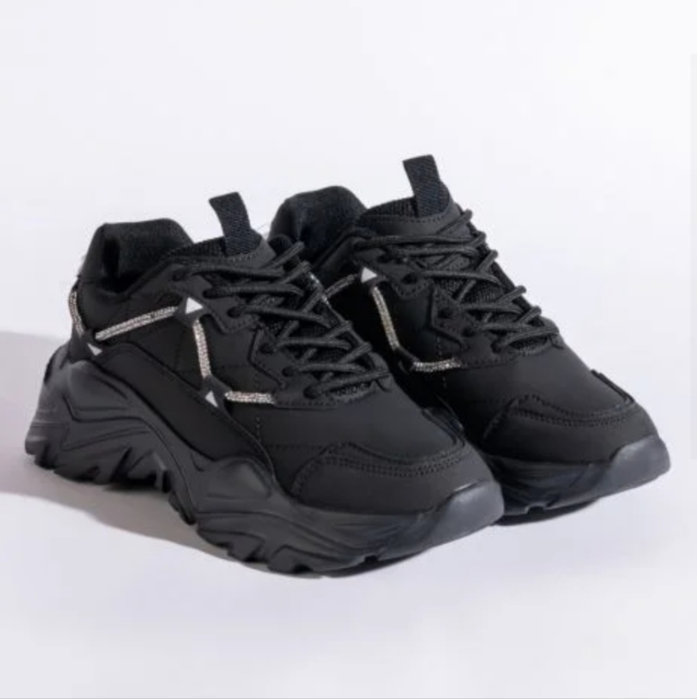 Black fashion chunky sneakers